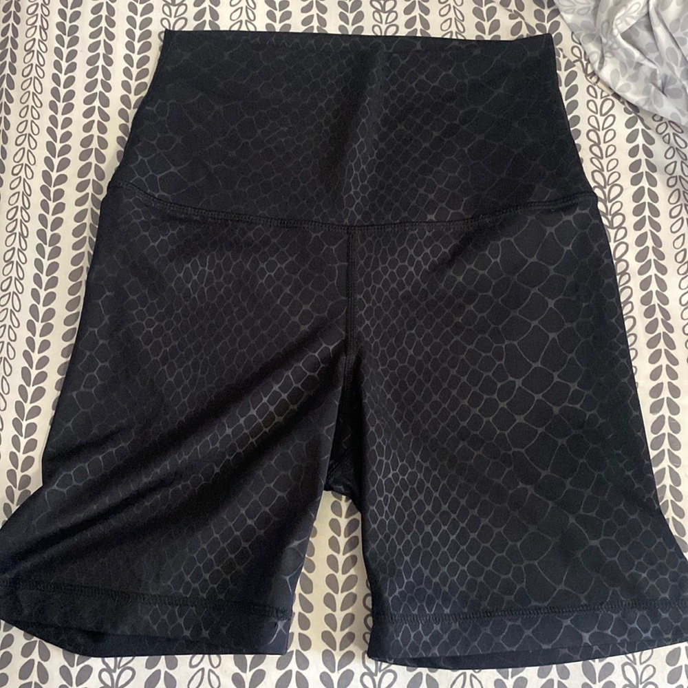 Snake print biker shorts